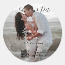 Save the date simple minimal QR scan code details 