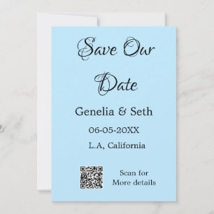 Save the date simple minimal QR scan code details Invitation
