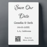 Save the date simple minimal QR scan code details  Plaque<br><div class="desc">Design</div>