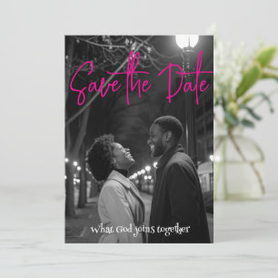 Save the Date   Simple Minimalist Black and White 