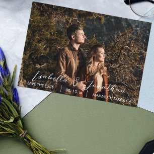 Save The Date Simple minimaliste d'une photo Mariage de forêt de