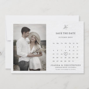 Save The Date Simple minimaliste moderne Eucalyptus Olive Mariag
