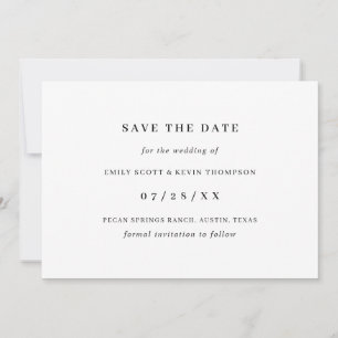 Save The Date Simple minimaliste noir et blanc