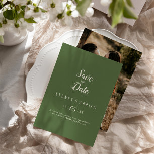Save The Date Simple Minimaliste Photo De Taille Sombre Enregist