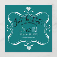 Simple Modern Enregistrer la date | blanc turquois