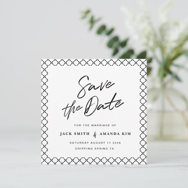 Save The Date Simple Modern minimaliste Script Wedding enregistr (Debout devant)
