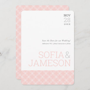SAVE THE DATE simple modern type pastel grey pink Invitation