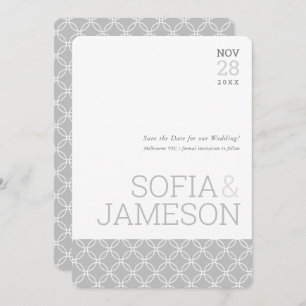 SAVE THE DATE simple modern type soft grey Invitation