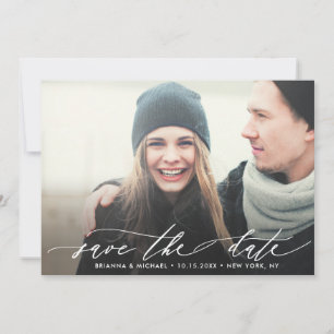 Save The Date Simple Moderne Calligraphie Mariage Photo