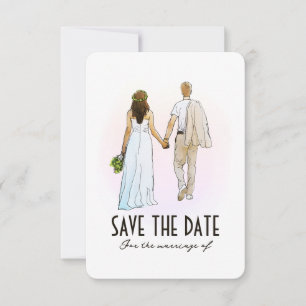 Save The Date Simple Moderne Couple Appartement Enregistrer La C