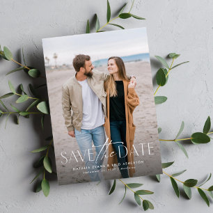 Save The Date Simple moderne design vertical deux photo