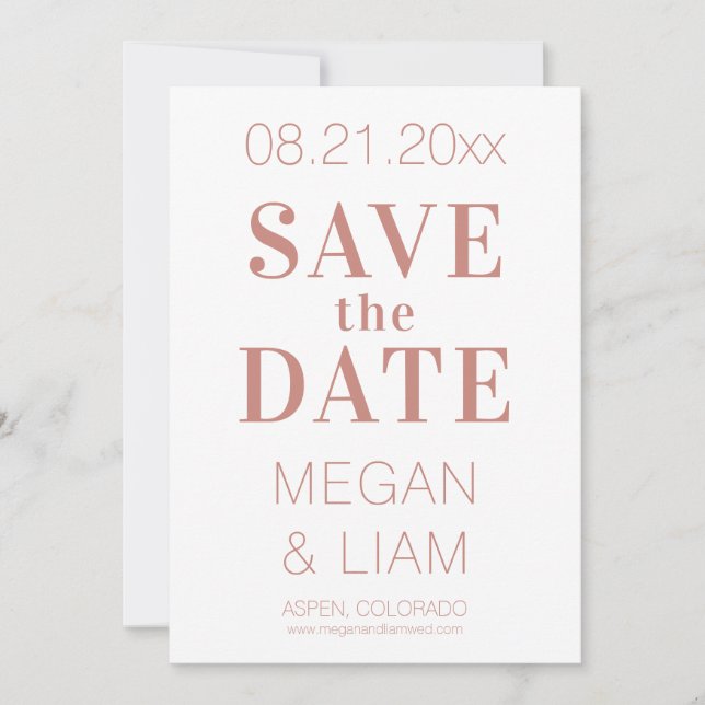 Save The Date Simple moderne indien rouge et blanc (Devant)