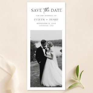 Save The Date Simple Moderne Minimaliste Marque-Page Photo Maria