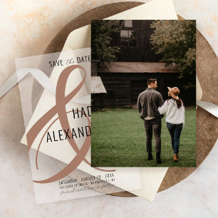 Save The Date Simple moderne MOCHA BROWN Photo Underground Maria