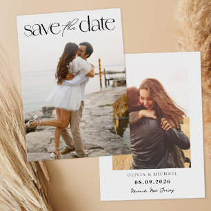 Save The Date Simple Moderne Photo De Mariage
