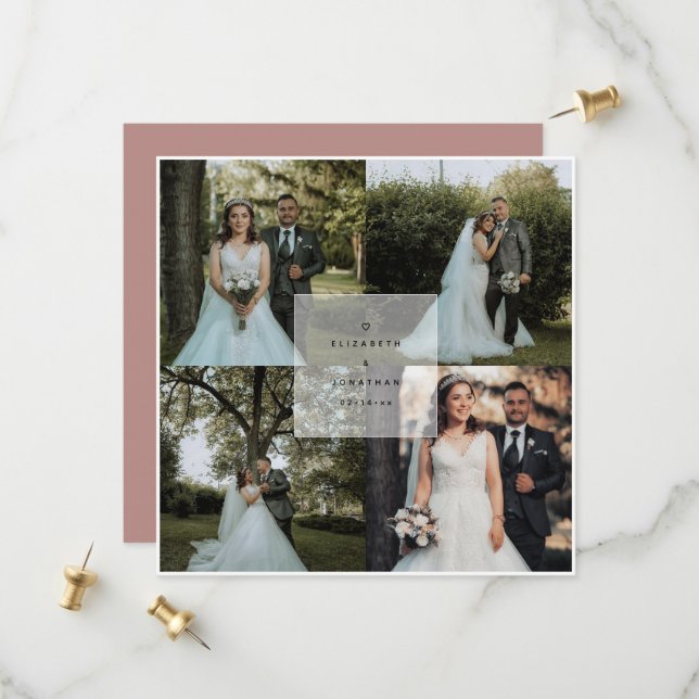 Save The Date Simple moderne Rustic Pink Ampersand Mariage photo (Devant/Arrière en situation)