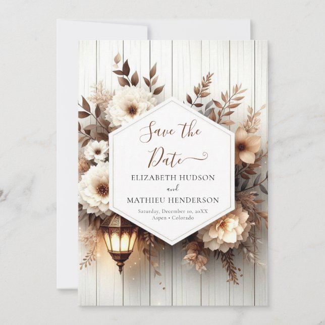 Save The Date Simple Nature Rustique Mariage (Devant)