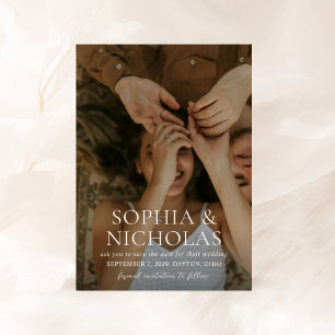 Save The Date Simple Photo De Mariage Moderne Noir Et Blanc