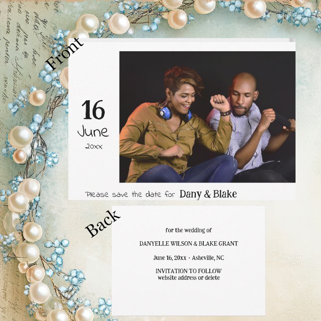 Save The Date Simple Photo Mariage Date à retenir (Créateur téléchargé)