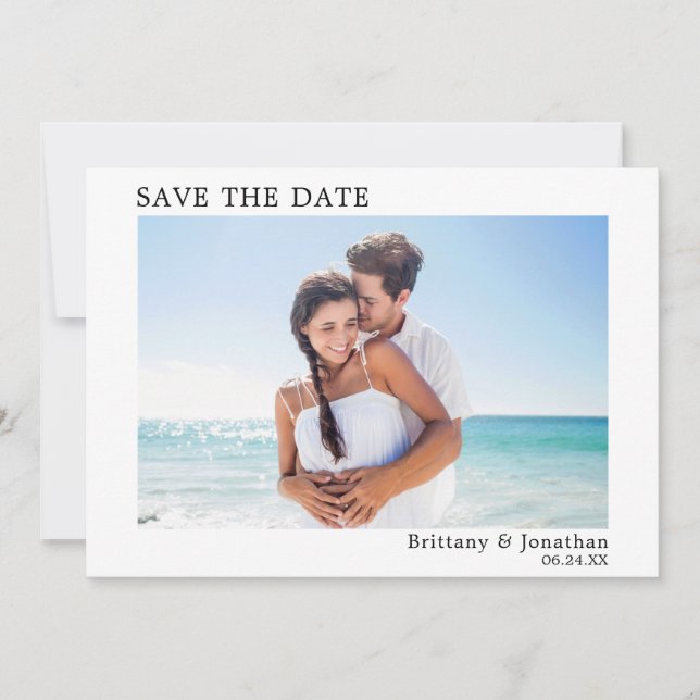 Save The Date Simple Photo Minimaliste Moderne Enregistrer La Ca (Devant)