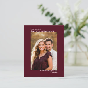 Save The Date Simple Photo Vertical Minimaliste Mariage Bourgogn