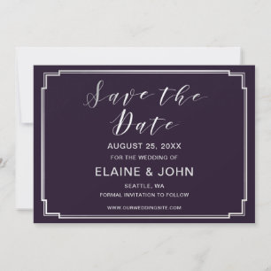 Save The Date Simple Purple argent mariage enregistrer les dates
