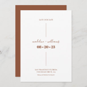 Save The Date Simple rouille Boho Desert Terracotta Mariage