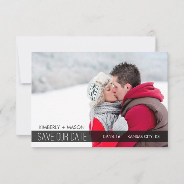 Save The Date Simple Stripes Mariage Enregistrer la date Mini In (Devant)