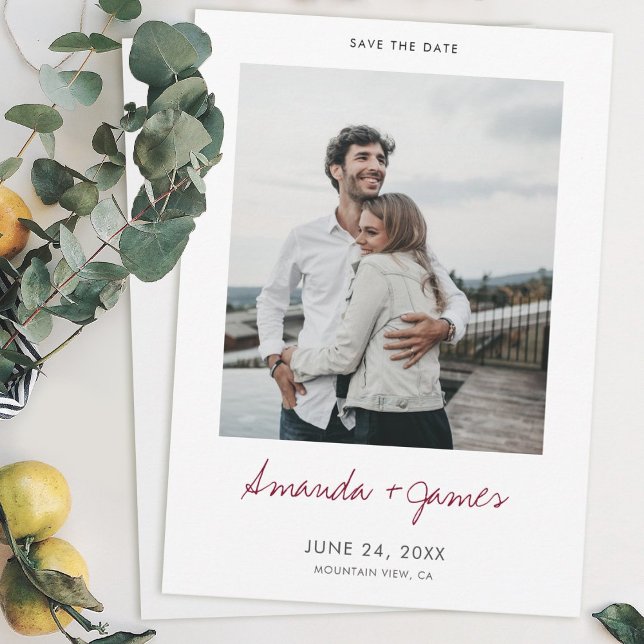 Save The Date Simple style moderne photo mariage Enregistrer la  (Créateur téléchargé)