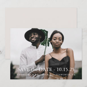 Save The Date Simple Taupe Élégant Un Mariage Photo