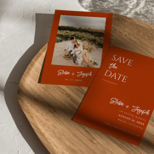 Save The Date Simple Terracotta Moderne Boho Chic Mariage Photo