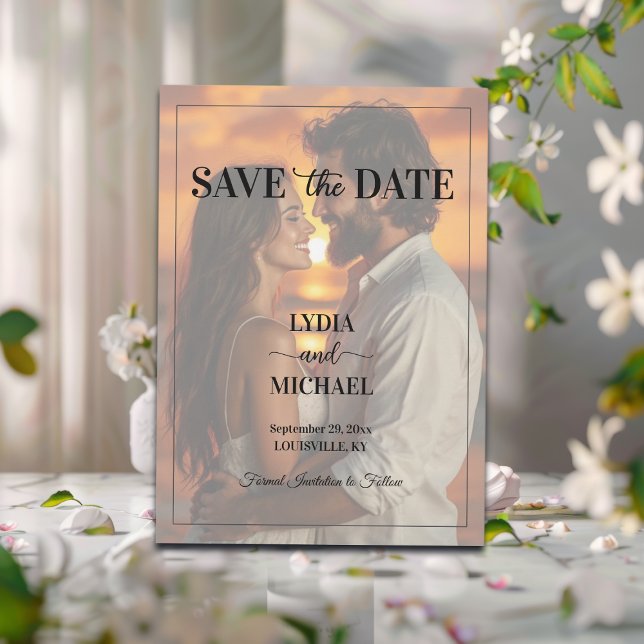 Save The Date Simple Text Overlay Photo (Créateur téléchargé)