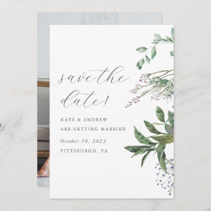 Save The Date Simple verdure Meadow Mariage Photo Enregistrer la