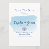 Simple Watercolor Beach Wedding Enregistrer La Dat