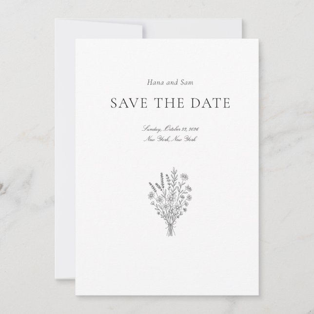 Save the date simple wedding (Front)