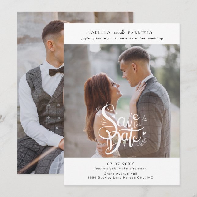 Save the Date Simple Wedding Invite (Front/Back)
