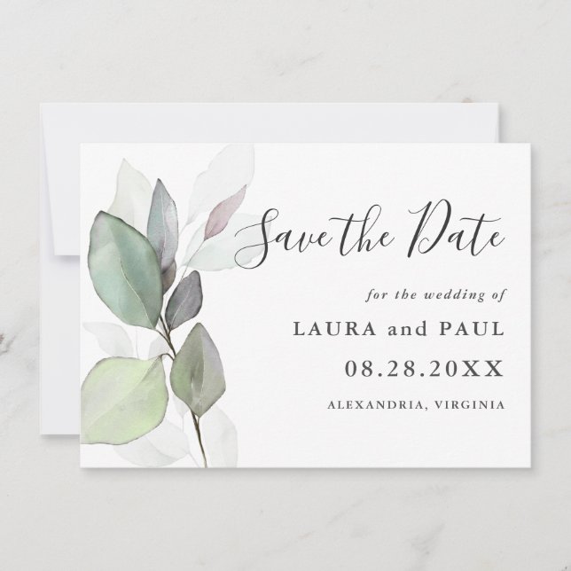 Save The Date Simplement belle végétation botanique Sauvez la da (Devant)