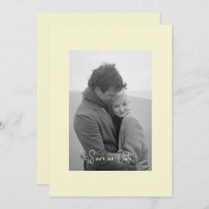 Save The Date Simplicité moderne jaune B/W Photo