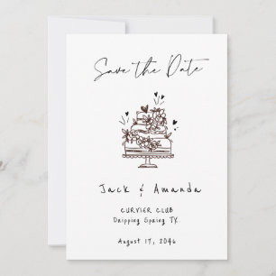 Save The Date Simplicité Script dessin manuel Mariage enregistre