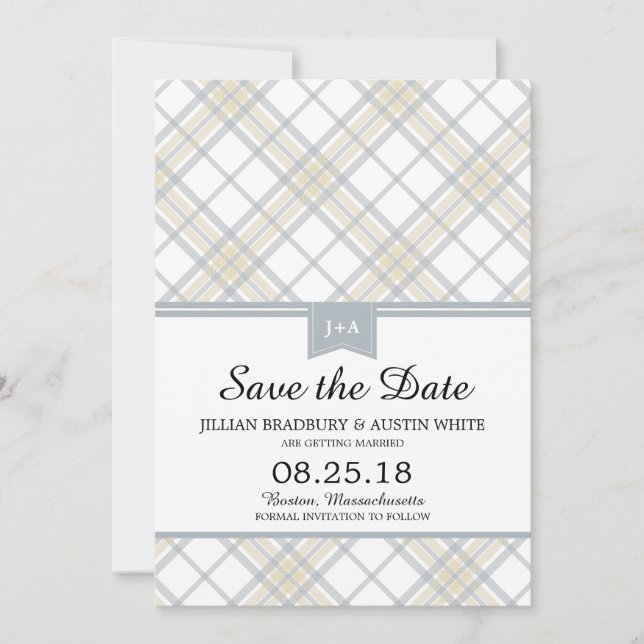 Save The Date Simply Plaid | Sauvegarder la date (Devant)