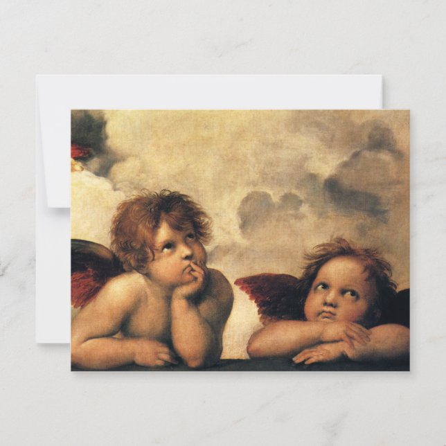 Save The Date Sistine Madonna Anges de Raphaël Mariage (Devant)