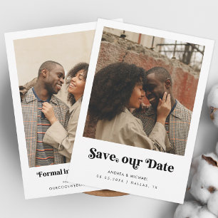 Save The Date Site Web de Mariage Minimaliste Rétro Script 2 Pho
