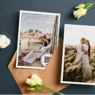 Save The Date Site Web du Mariage de code QR Photo Enregistrer l