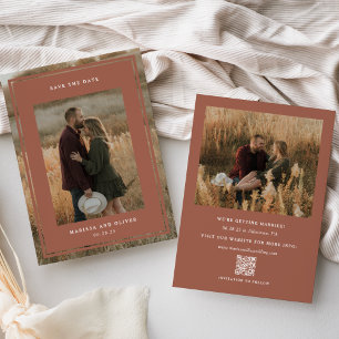 Save The Date Site Web QR de Photo Encadrée Minimaliste Mariage
