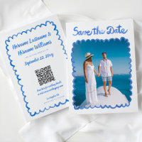Site Web QR Photo Bleu Dessiné à la Main de Manièr