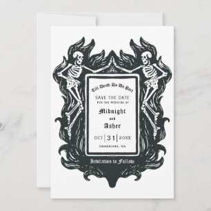 Save The Date Skeleton gothique Aimer jusqu'à la mort Do Us Part