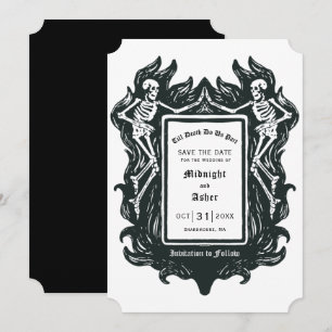 Save The Date Skeleton gothique Aimer jusqu'à la mort Faisons-no