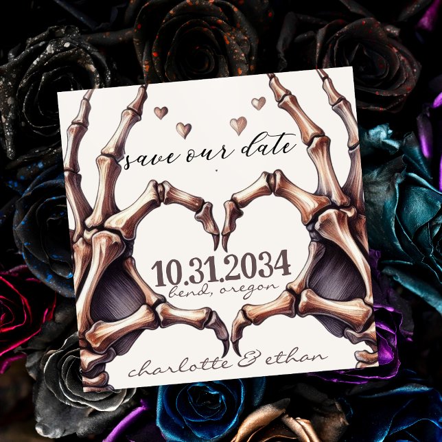 Save The Date Skeleton Heart (Save the Date Gothic Wedding)