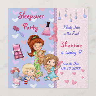 Save The Date Sleepover Friends Stwood Anniversaire