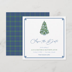 Save The Date Smart Christmas Tree Green Blue Mariage d'hiver